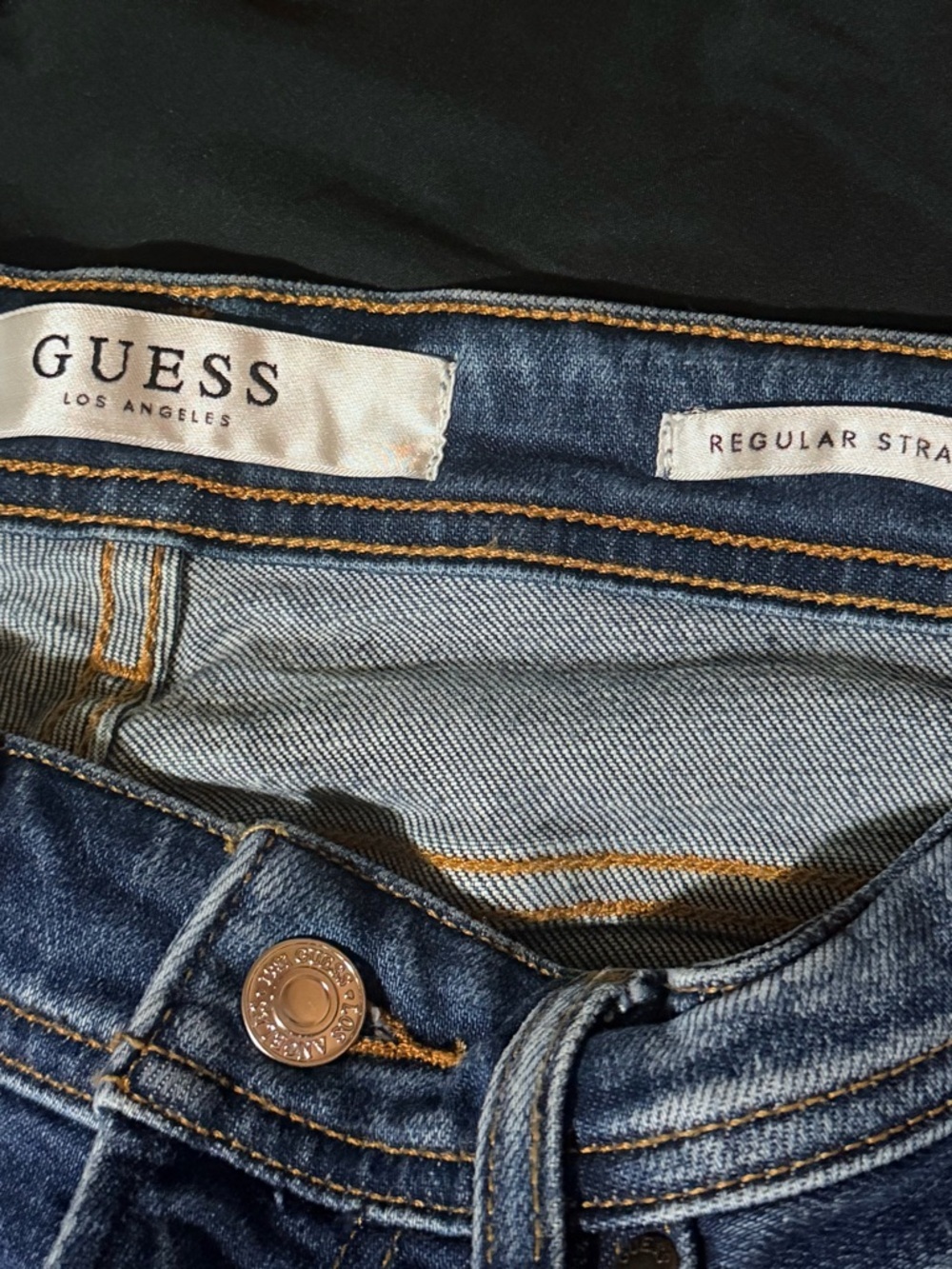 Guess Men's Straight Jeans in Dark Blue Wash - Picture 5 of 8